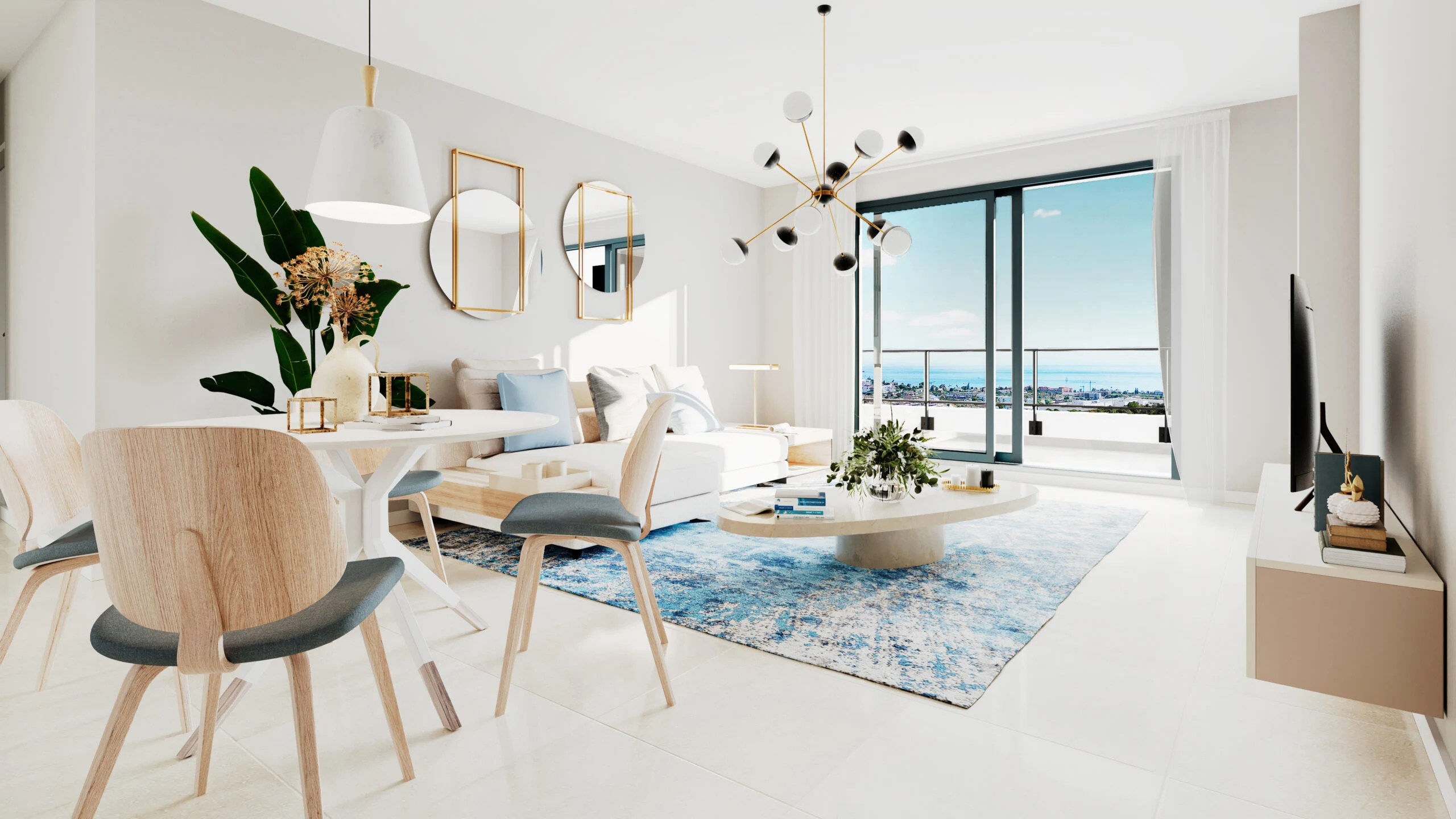 Illustrative living and dining room