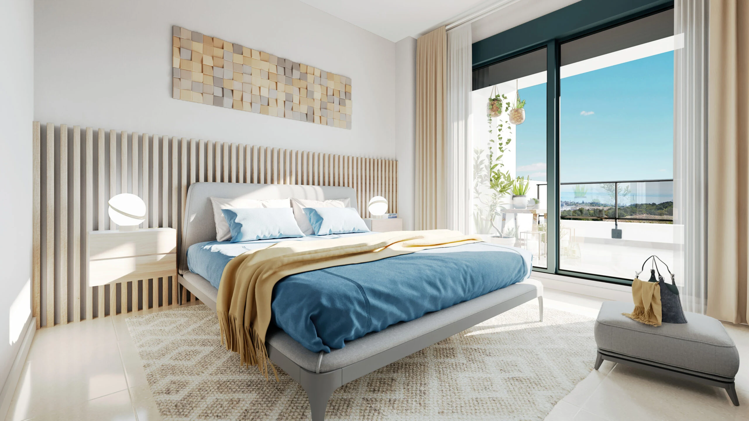 Illustrative double bedroom