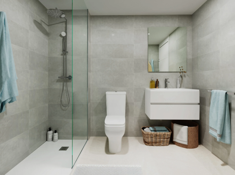 Illustrative bathroom with shower