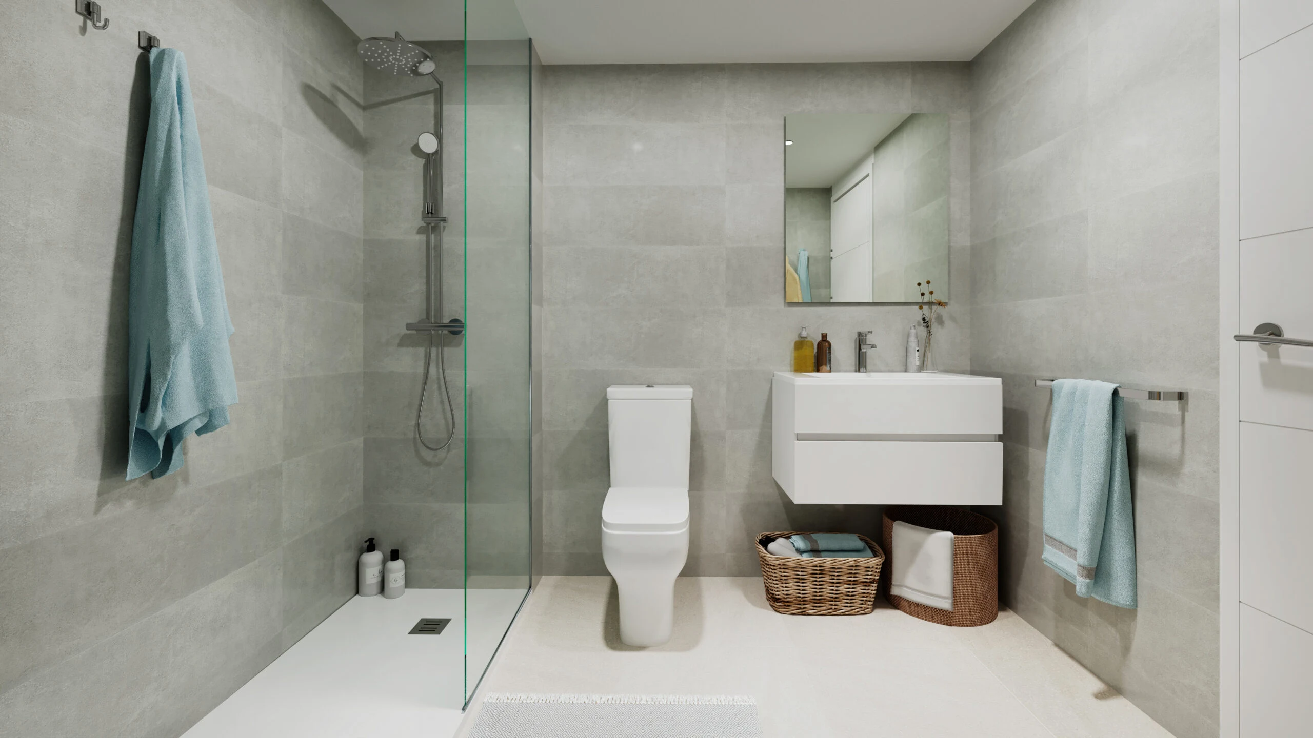 Illustrative bathroom with shower