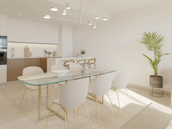 Illustrative open kitchen and dining room