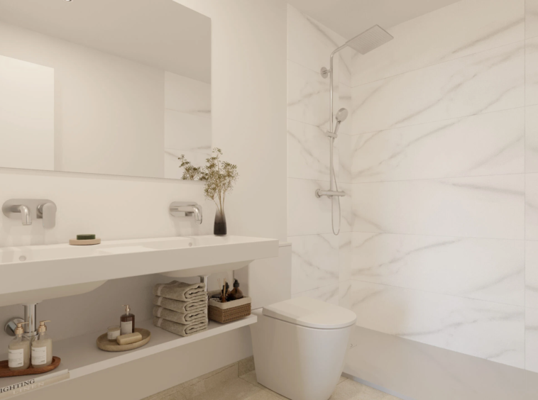 Illustrative bathroom with bath
