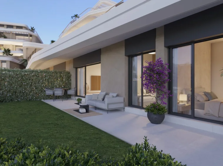 Illustrative private garden and covered terrace
