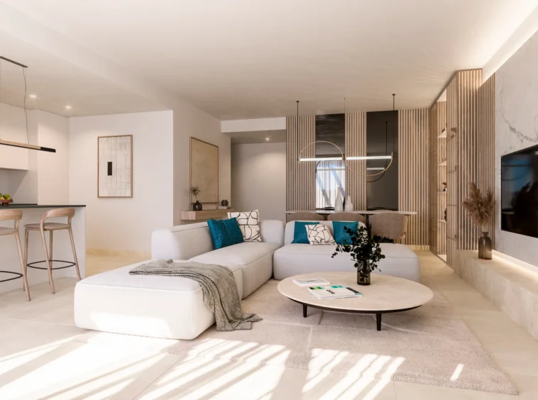 Illustrative living and dining room