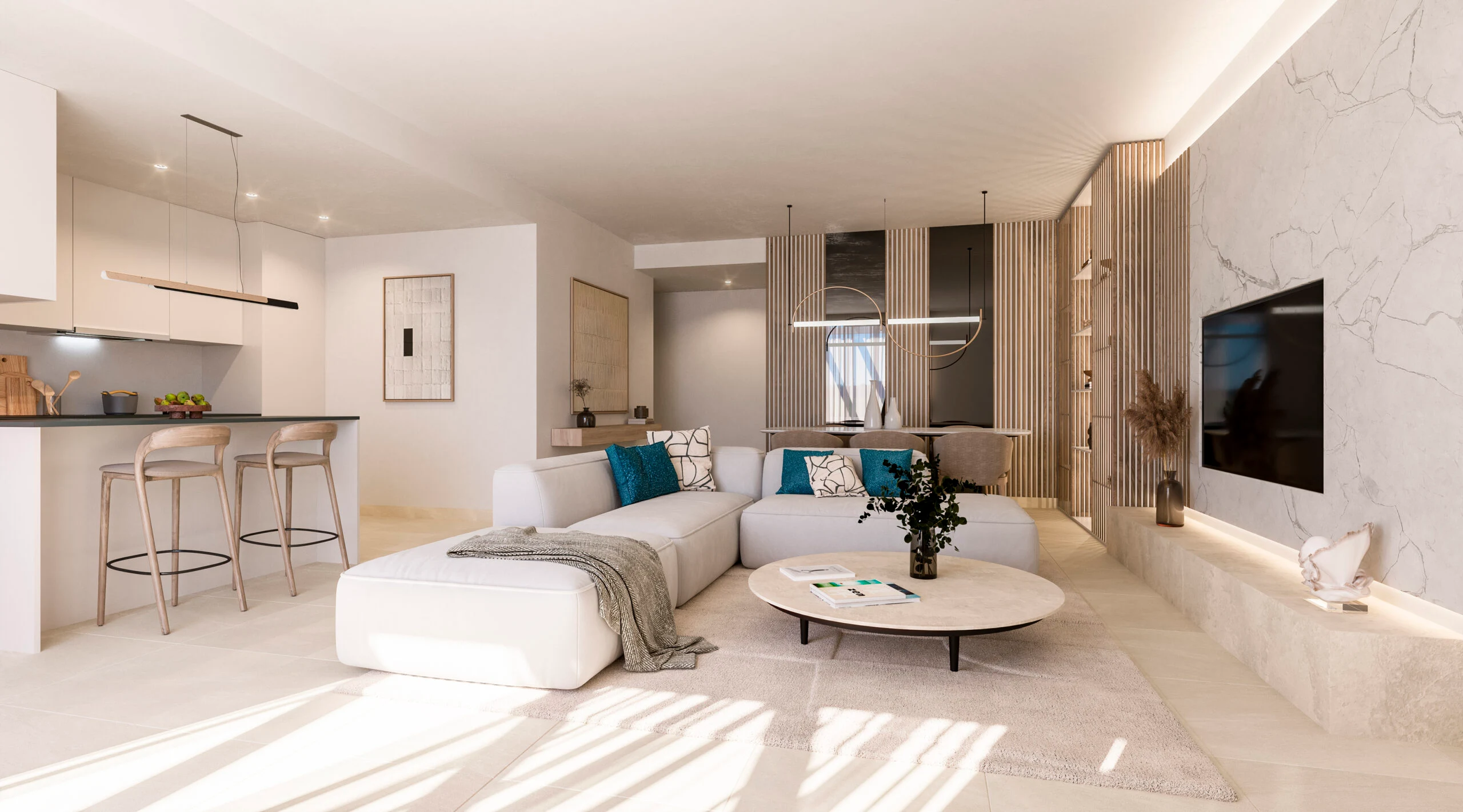 Illustrative living and dining room