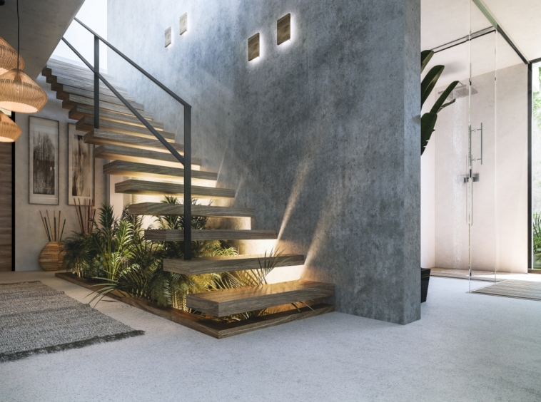 Illustrative interior staircase