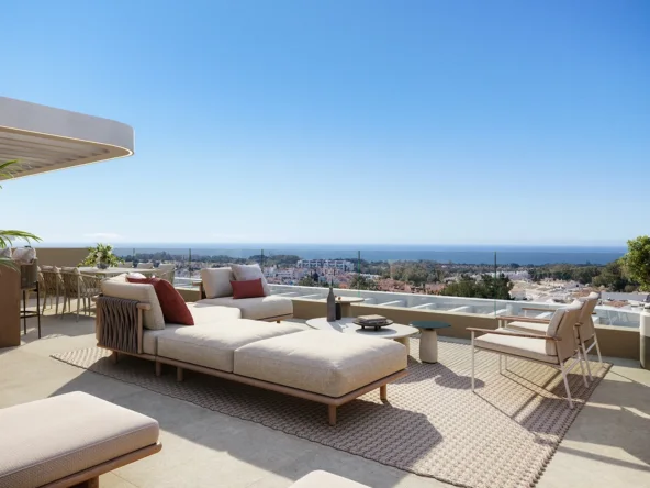 Illustrative penthouse outdoor lounge in El Campanario
