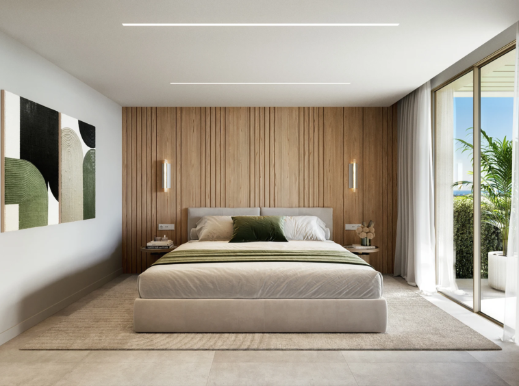 Illustrative bedroom at new residences in El Campanario