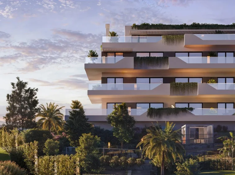 Architectural visualisation of the apartment building in El Chaparral, Mijas