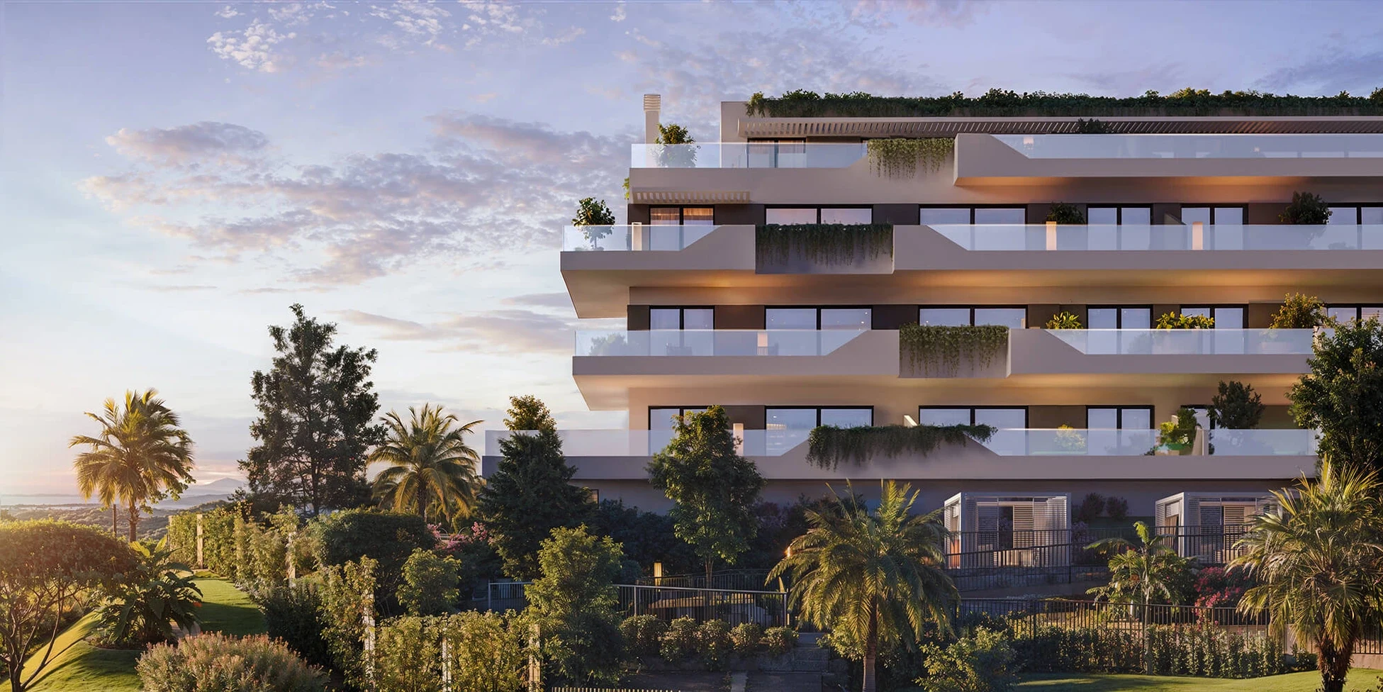 Architectural visualisation of the apartment building in El Chaparral, Mijas