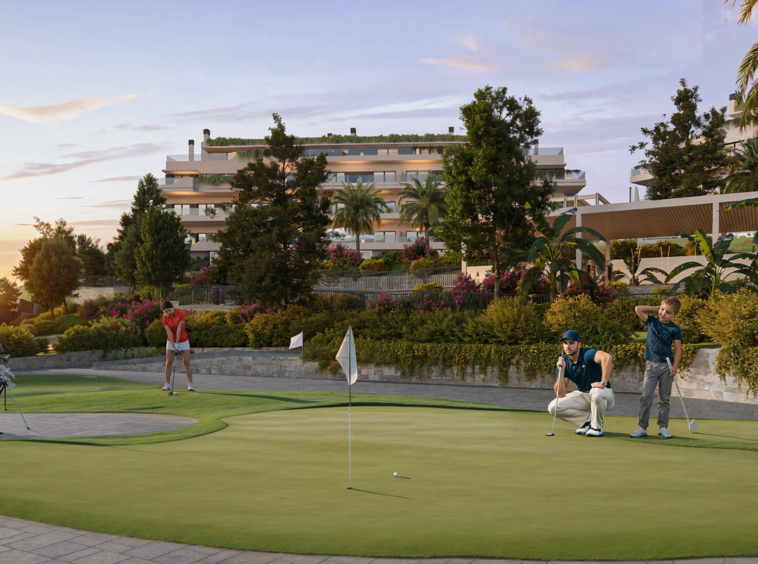 Architectural visualisation of the communal mini-golf area in El Chaparral, Mijas
