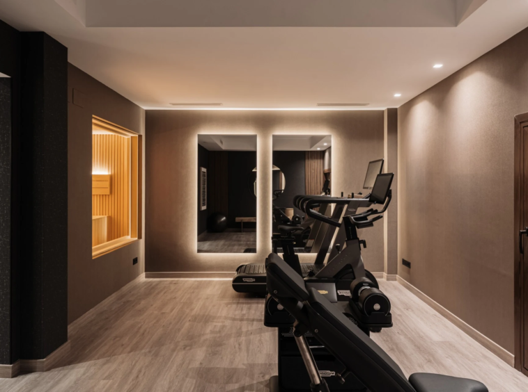 Indoor gym beside the sauna