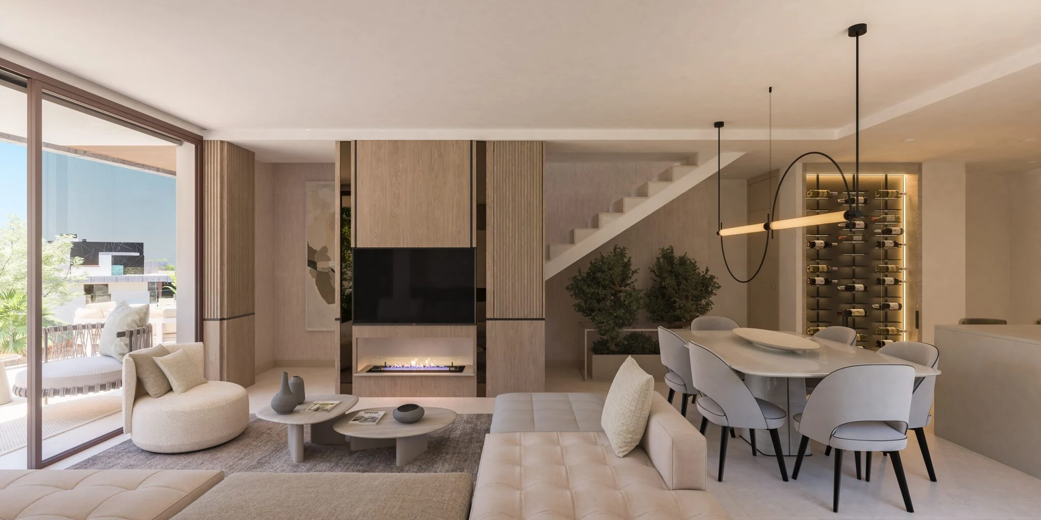 Representative duplex penthouse living room