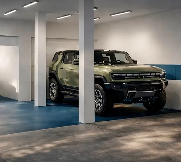 Illustrative private garage with two parking spaces