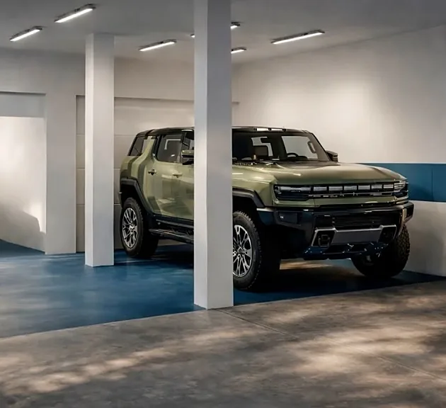Illustrative private garage with two parking spaces