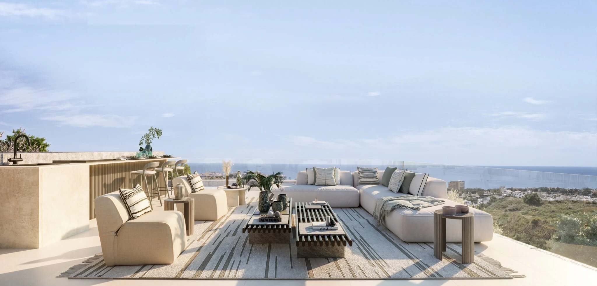 Representative penthouse rooftop lounge in Elviria