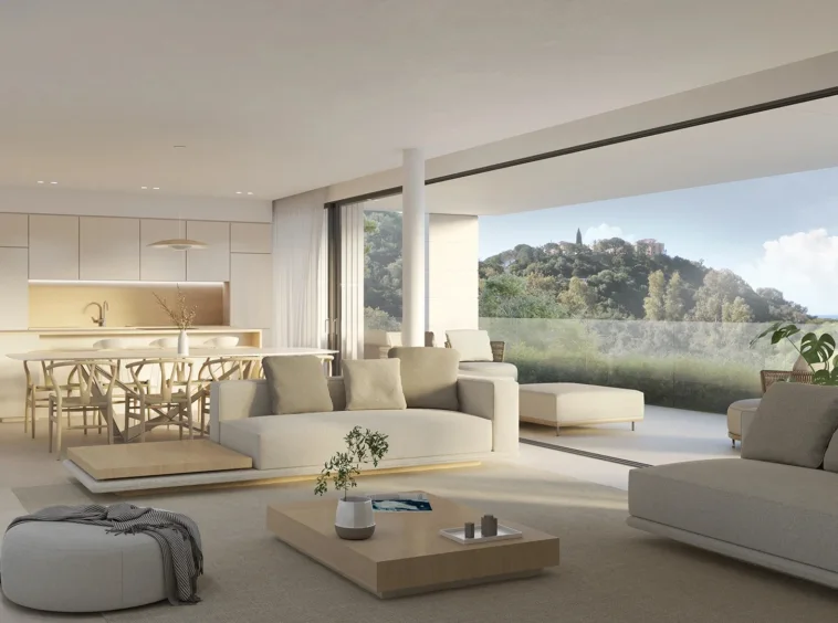 Illustrative open-plan living and dining room in Elviria