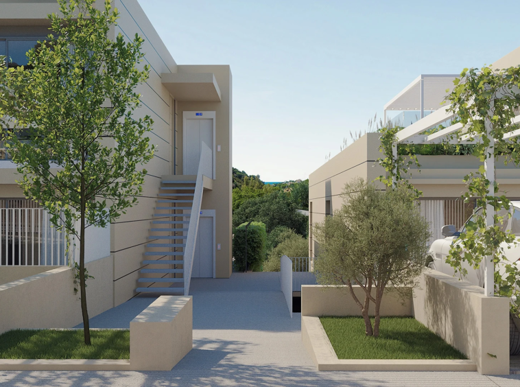 Illustrative entrance and covered parking in Elviria