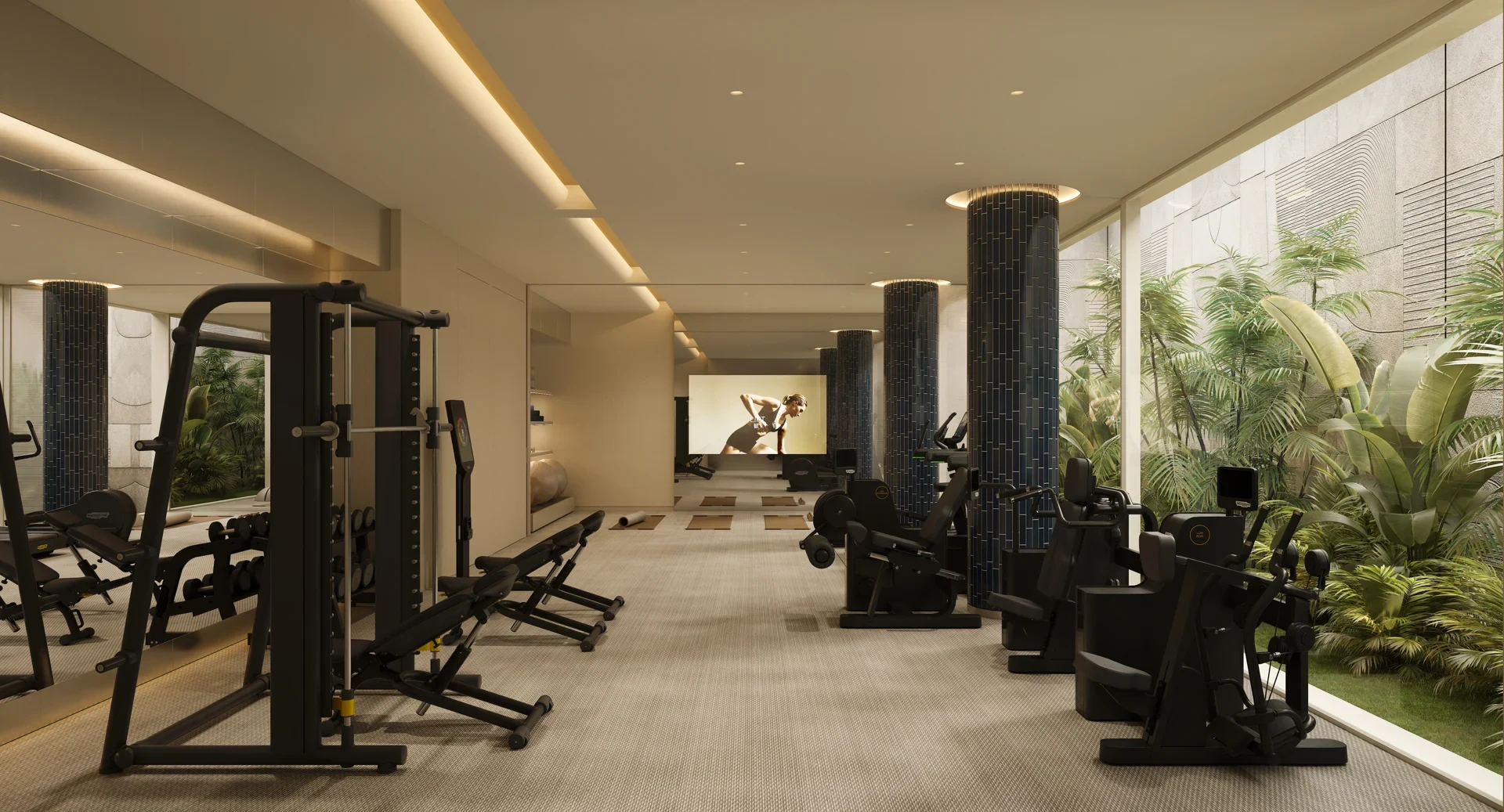 Illustrative shared fitness room in an Estepona development