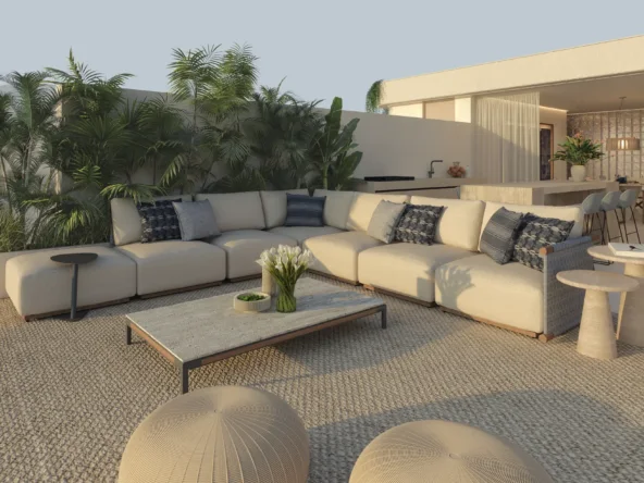 Illustrative rooftop lounge in an Estepona penthouse