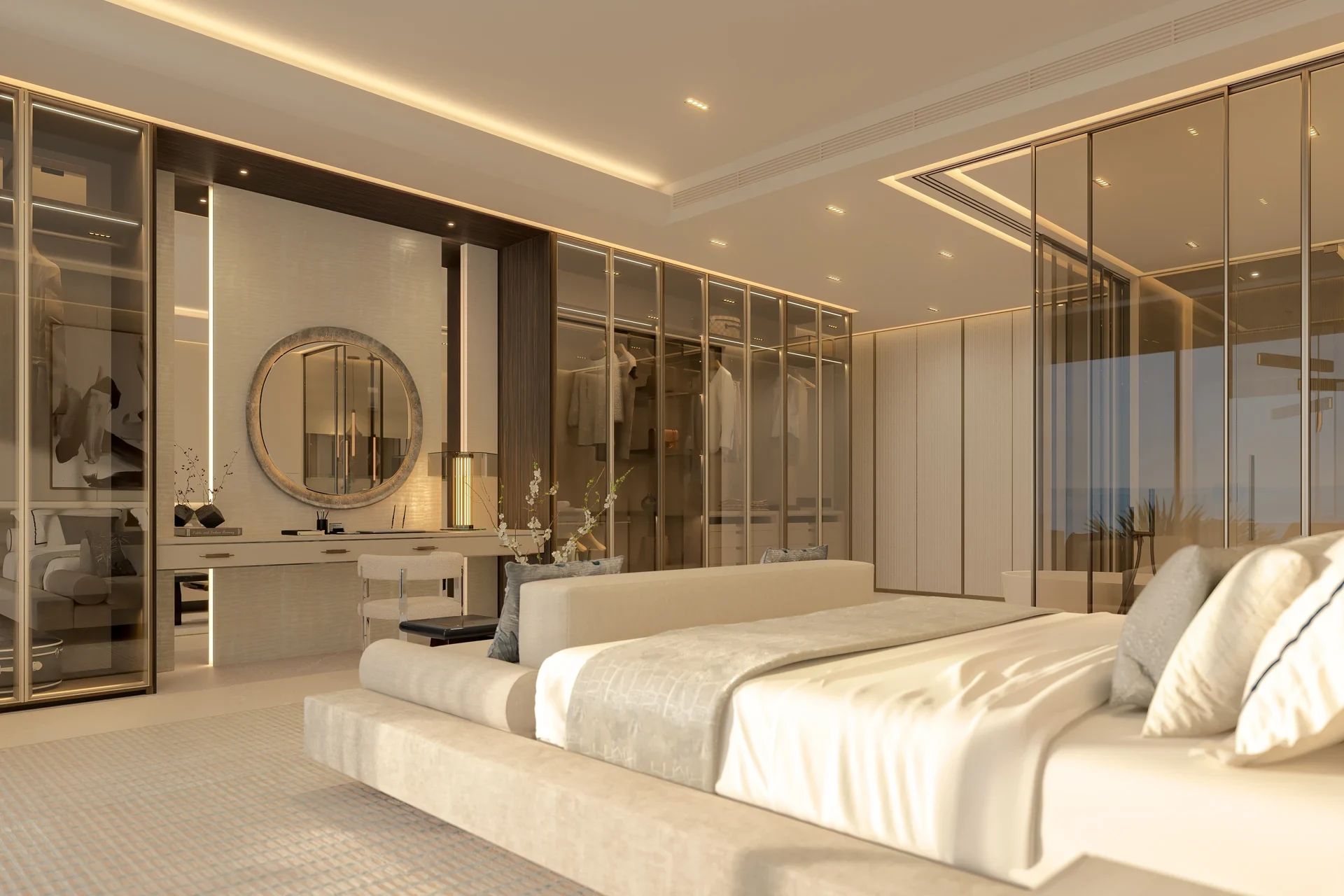 Illustrative bedroom interior in a contemporary Estepona residence