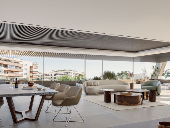 Illustrative open-plan living room in an apartment for sale in Estepona