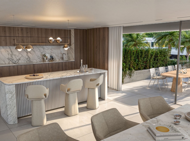 Illustrative contemporary kitchen in an apartment for sale in Estepona, Spain