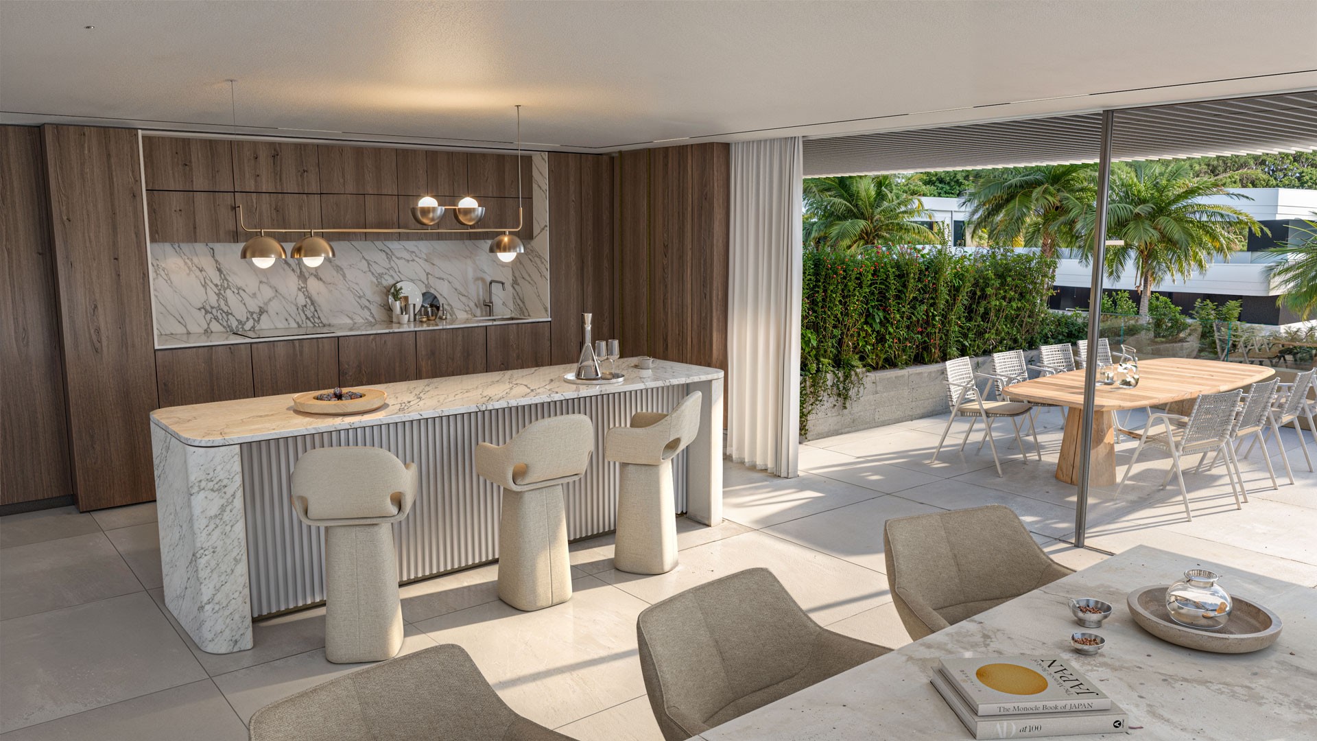 Illustrative contemporary kitchen in an apartment for sale in Estepona, Spain