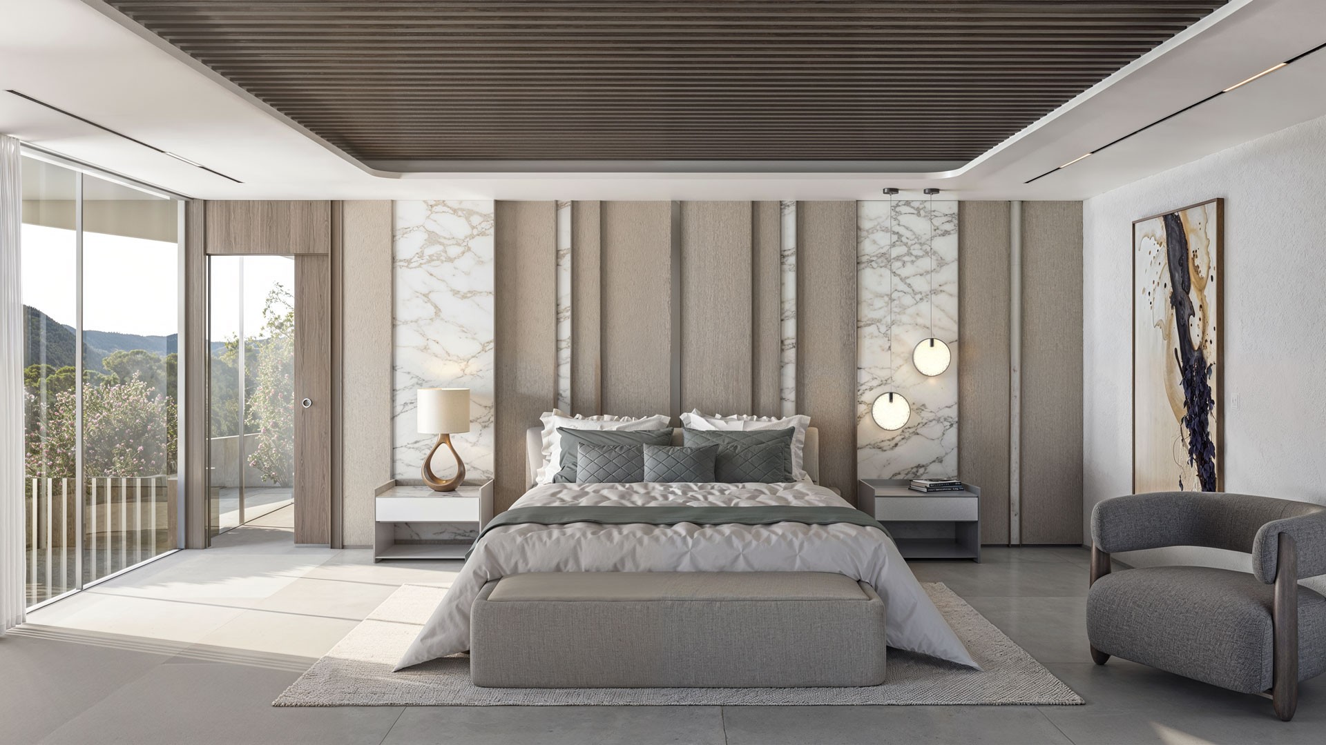 Illustrative bedroom design in an Estepona apartment