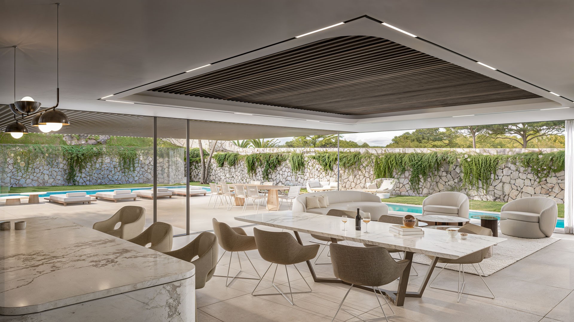 Illustrative covered terrace of a garden apartment in Estepona