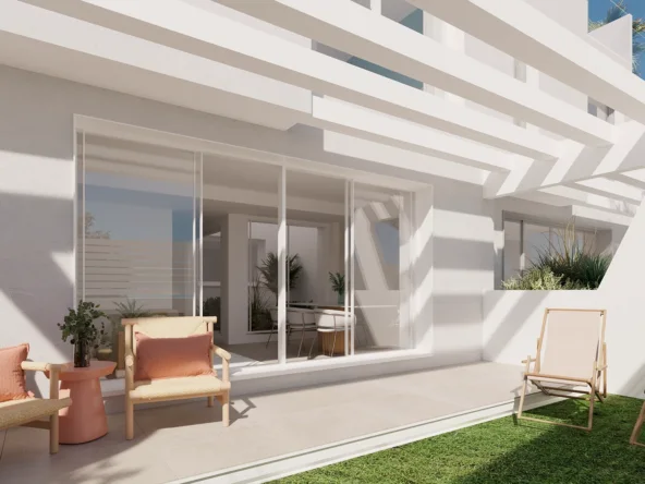 Illustrative garden and sheltered terrace of a townhouse
