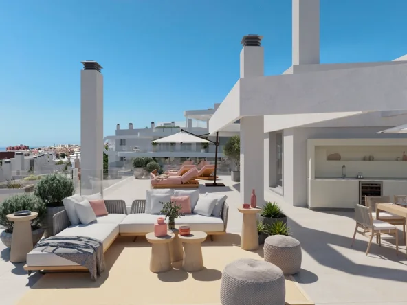 Illustrative rooftop terrace with outdoor seating
