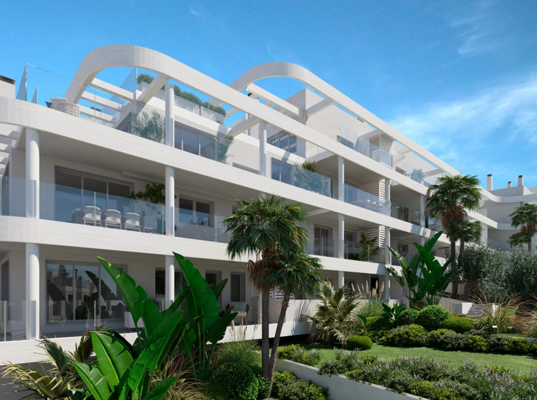 Illustrative landscaped communal gardens and apartment terraces