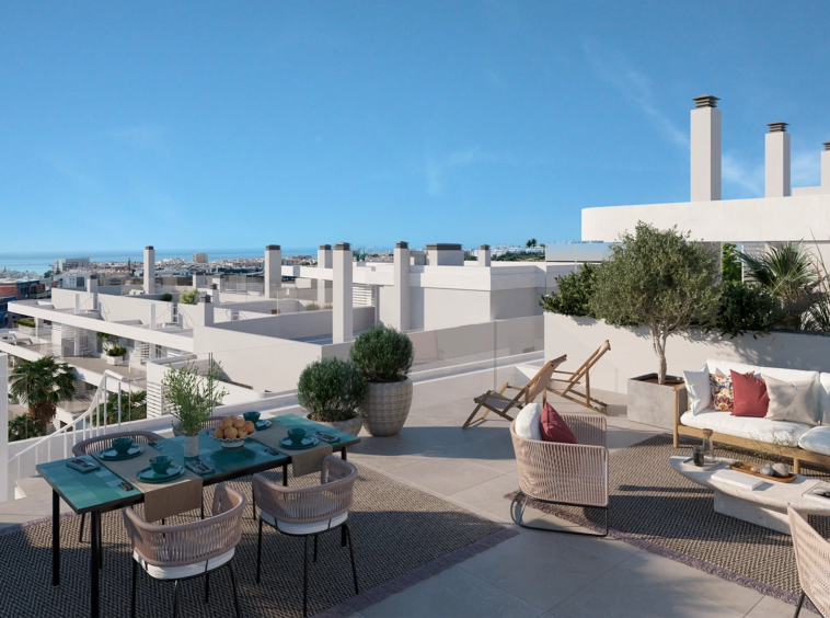 Illustrative furnished rooftop terrace