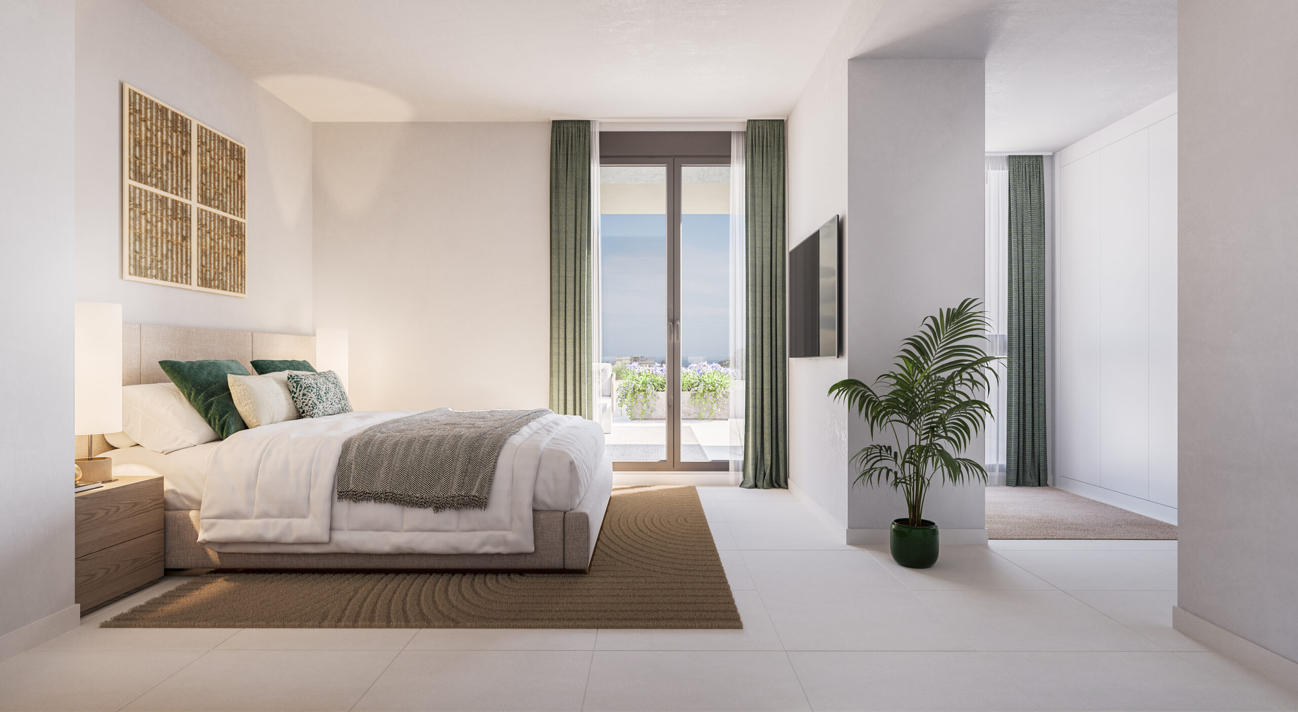 Illustration of a representative main bedroom