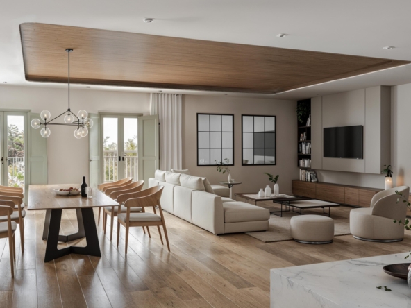 Illustrative dining and living area in a contemporary Estepona apartment