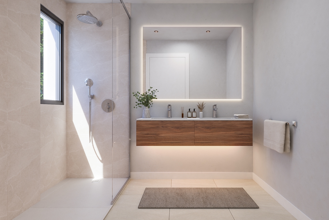 Illustrative bathroom with shower
