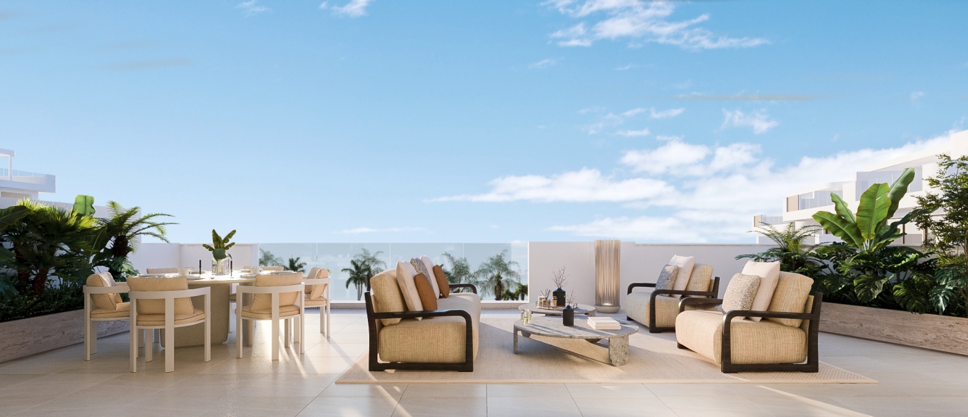Illustrative spacious outdoor terrace