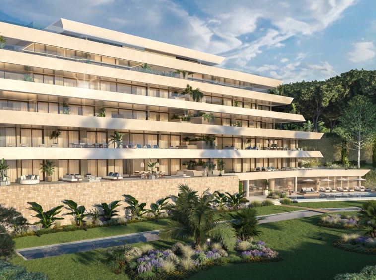 Illustrative exterior of seafront apartments in Estepona