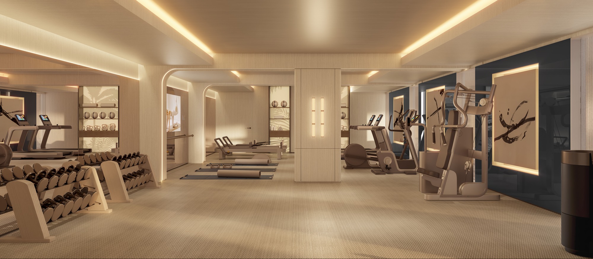 Illustrative communal fitness studio in Estepona