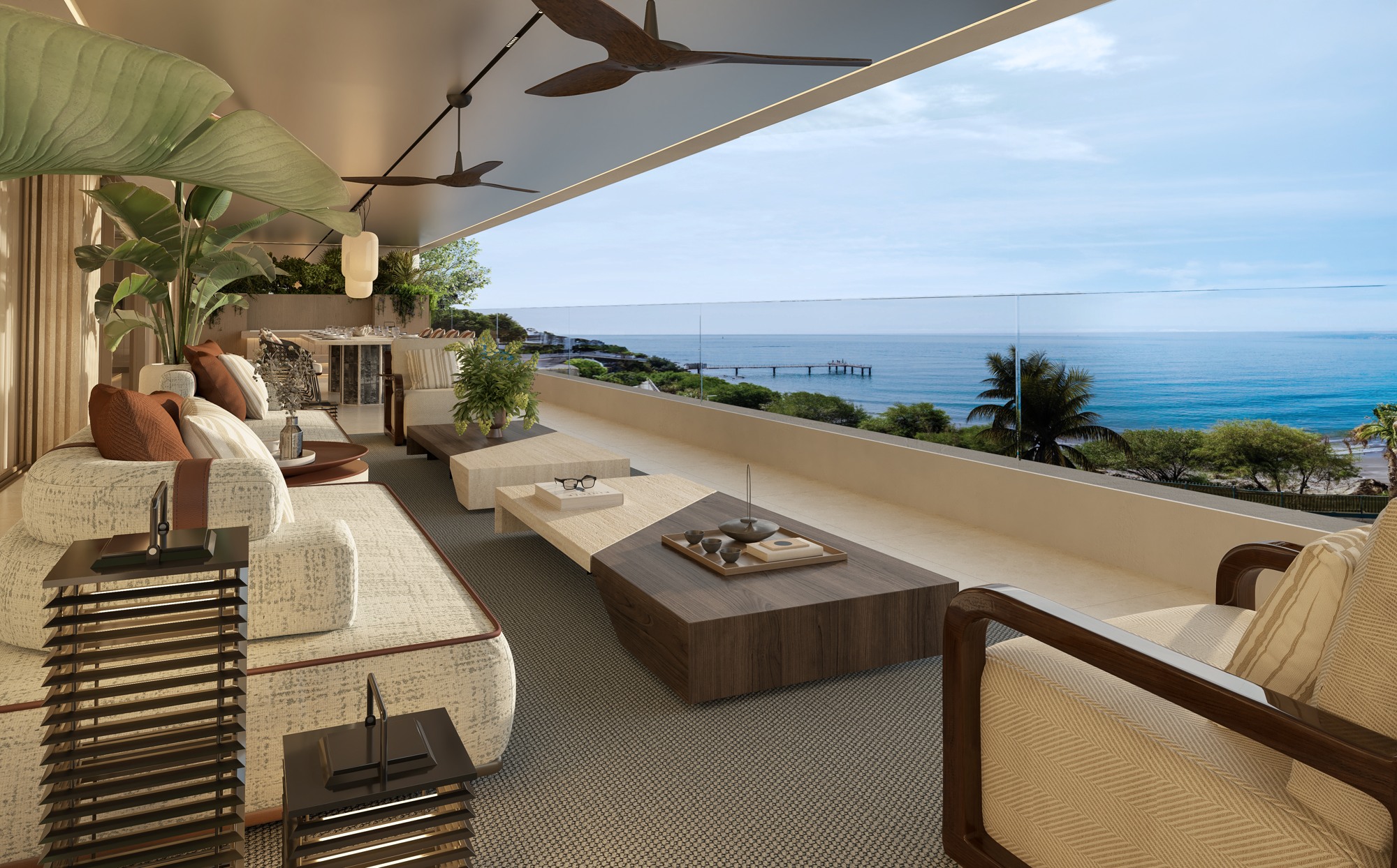 Illustrative south-facing terrace overlooking the sea in Estepona