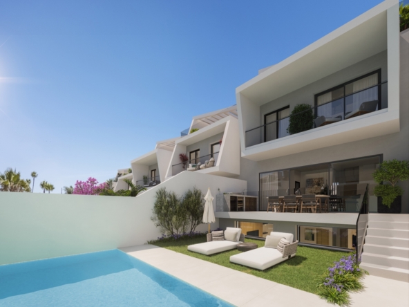 Illustrative townhouse and private pool in Los Flamingos