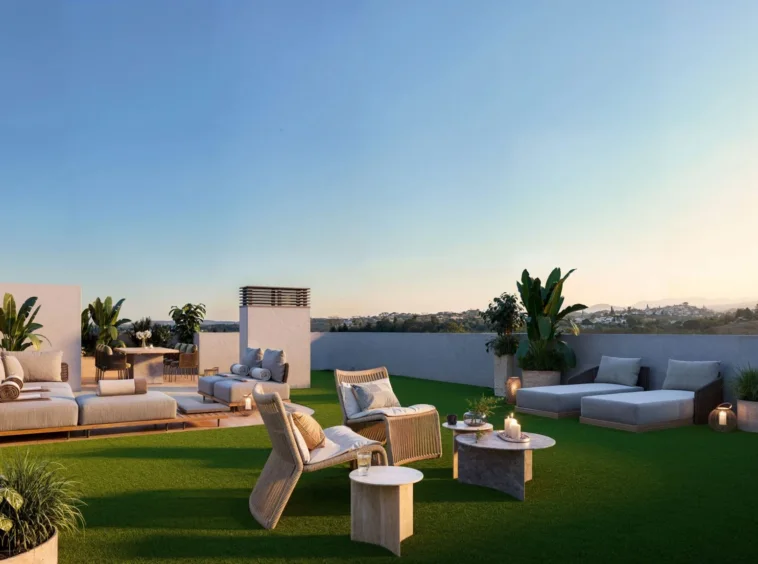 Illustrative rooftop terrace with outdoor seating