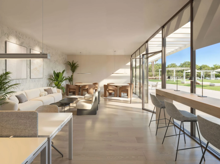Illustrative residents coworking lounge