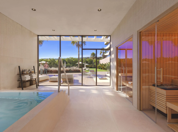 Illustrative communal spa and sauna