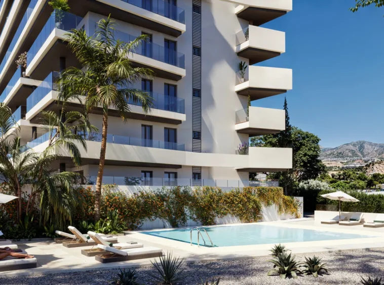 Contemporary residence and communal pool in Fuengirola — illustration
