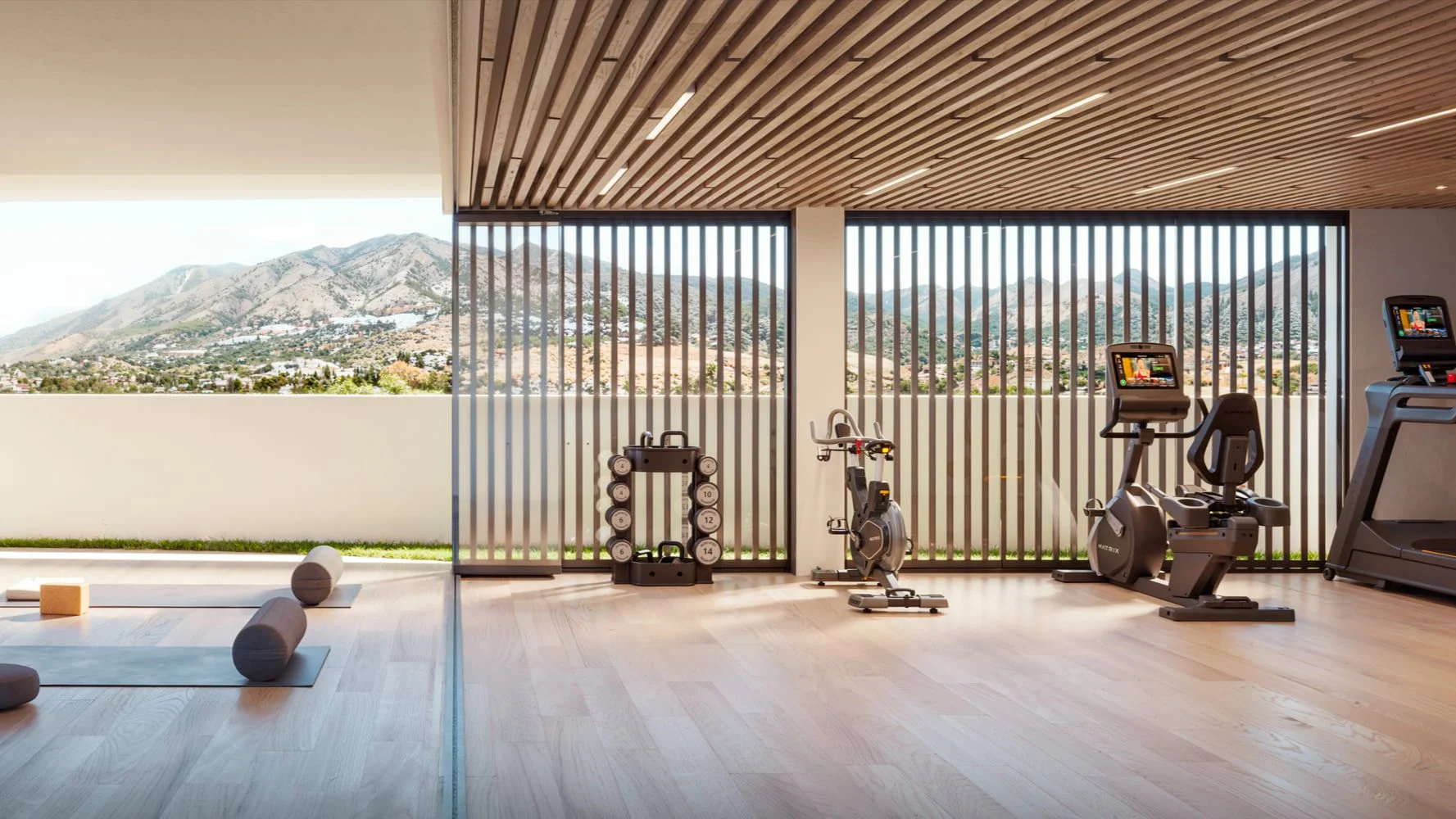 Communal gym and spa facilities — illustration