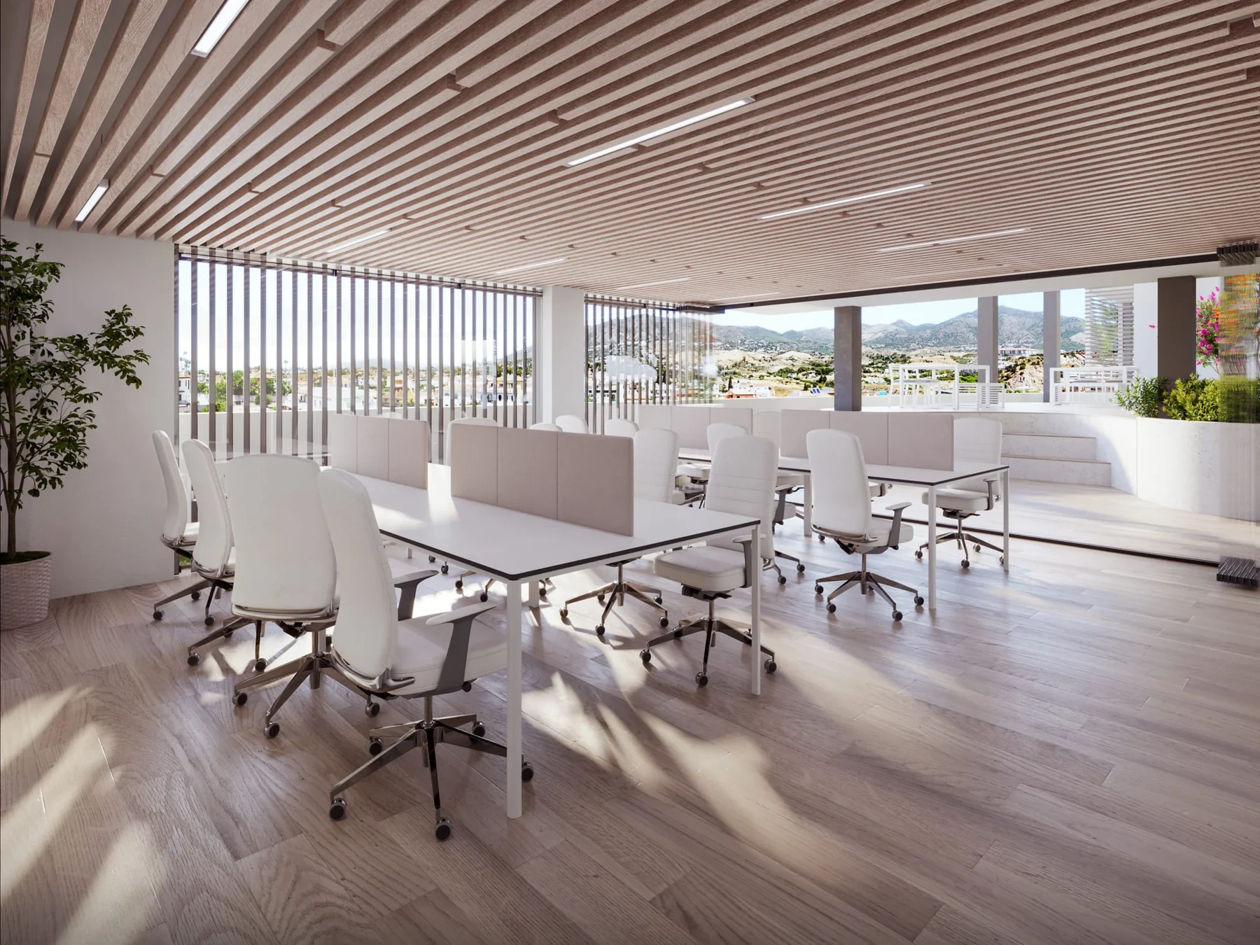 Residents coworking room — illustration