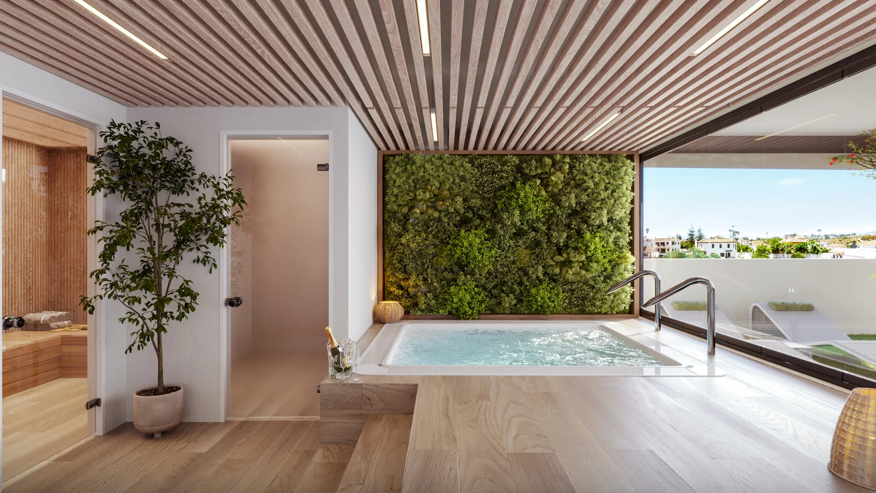 Shared spa and relaxation area — illustration