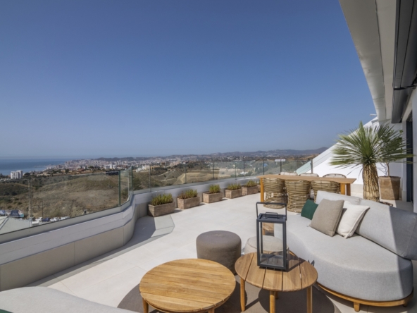 Representative penthouse terrace with an outdoor lounge
